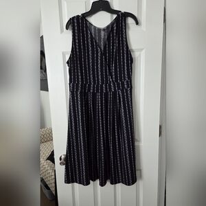 Croft & Barrow Black and White Striped Midi Dress